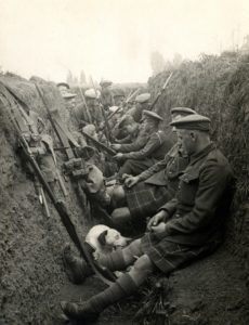 Historical photograph of soldiers in a trench